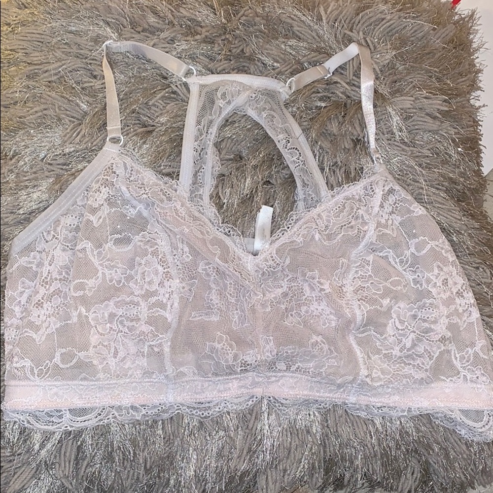 White lace racer back Bralette